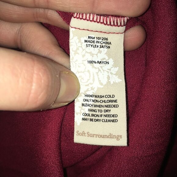 Soft Surroundings deep red artsy normcore button down tunic - Picture 4 of 4